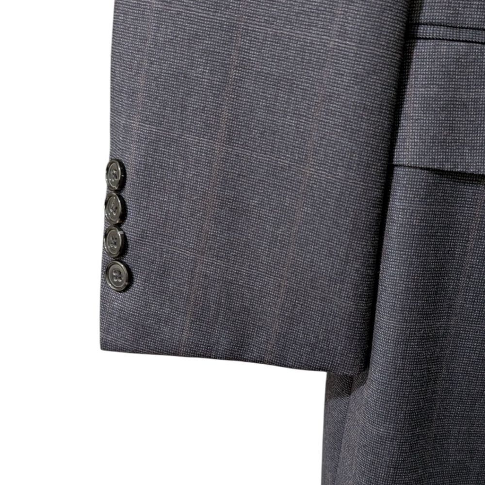 Ermenegildo Zegna Switzerland Men's US 42 Tartan Navy Two Button Wool Blazer - Picture 8 of 12